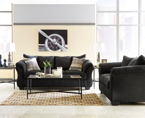 75008 Canapé Darcy noir, causeuse