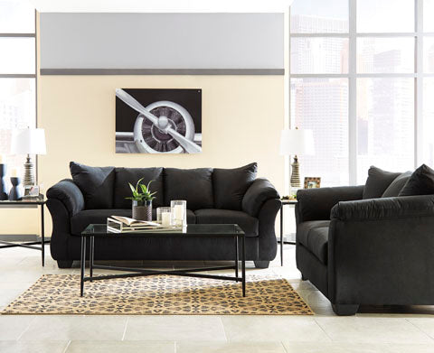 75008 Canapé Darcy noir, causeuse