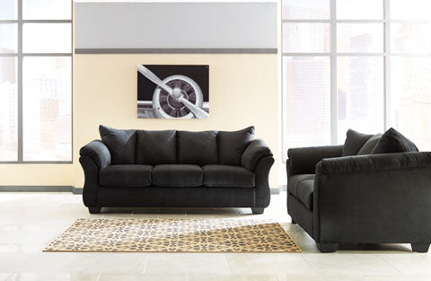 75008 Canapé Darcy noir, causeuse