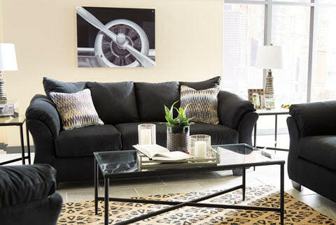 75008 Canapé Darcy noir, causeuse