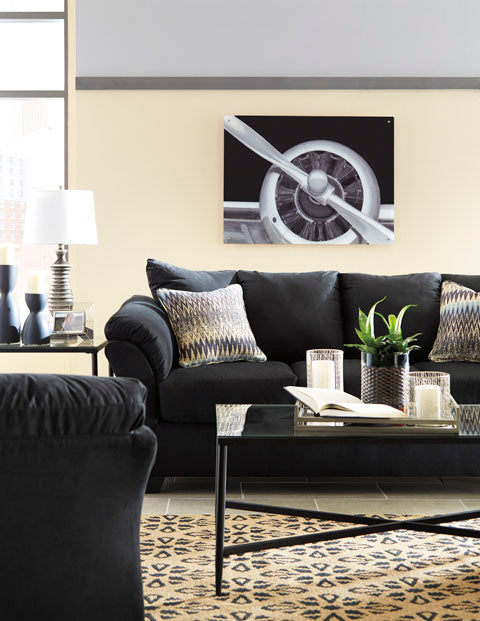 75008 Canapé Darcy noir, causeuse