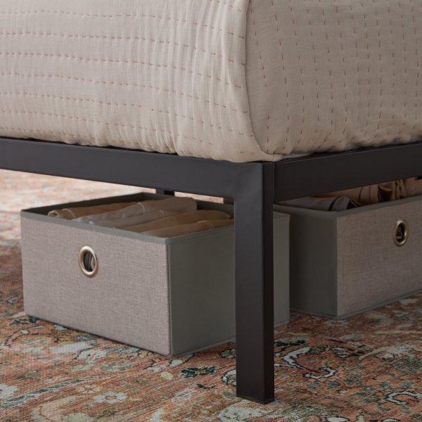 Lit king size rembourré en métal anthracite BS0002MUBKKCH