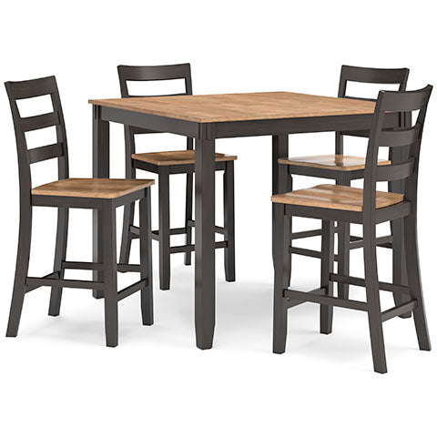 Table et 4 chaises marron Gesthaven D396-223
