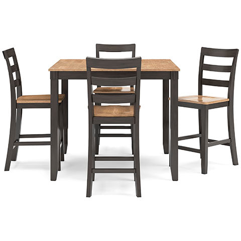 Table et 4 chaises marron Gesthaven D396-223