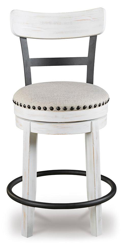 Tabouret de bar pivotant blanc Valebeck D546-524