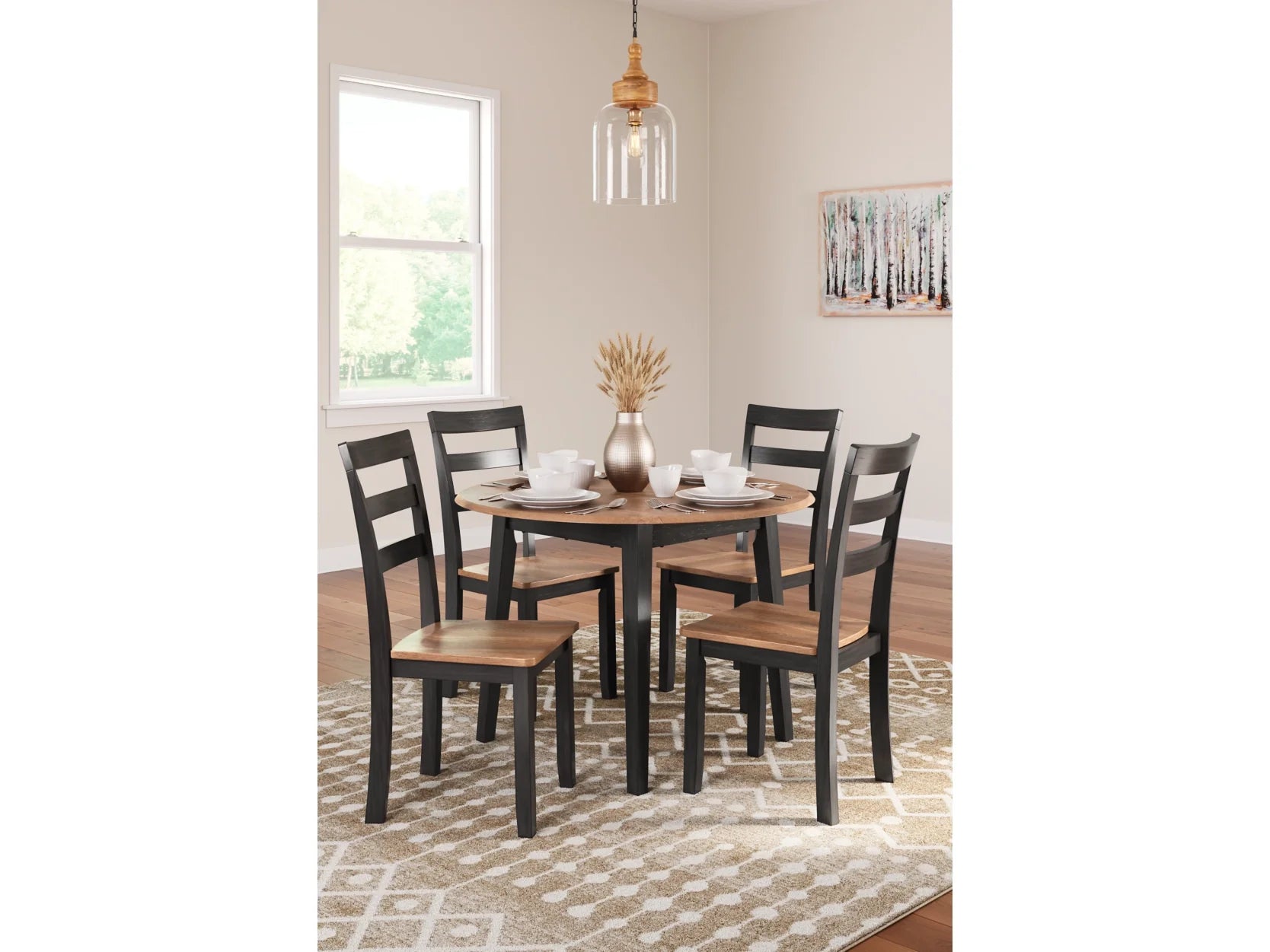 Table et 4 chaises marron Gesthaven D396-01/15 