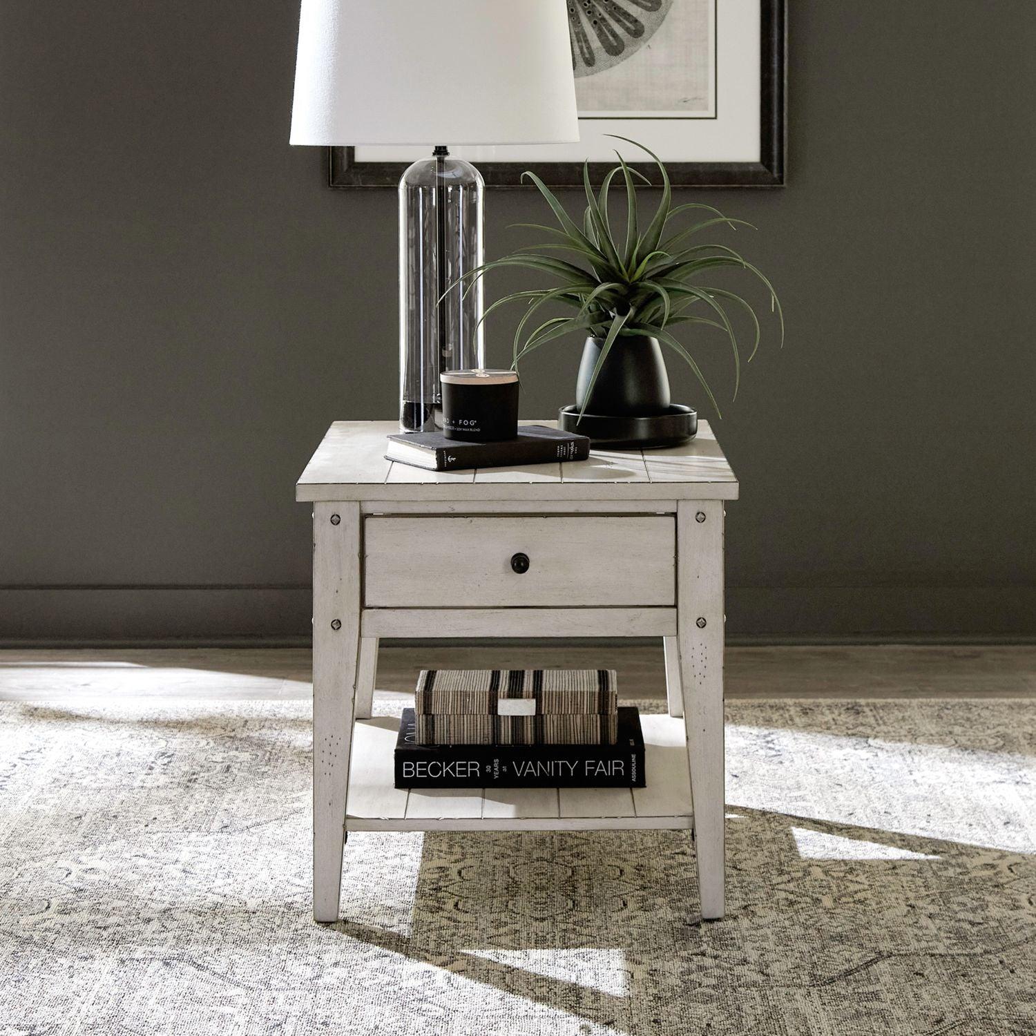 Table d'appoint blanche Lake House 110W-OT1021