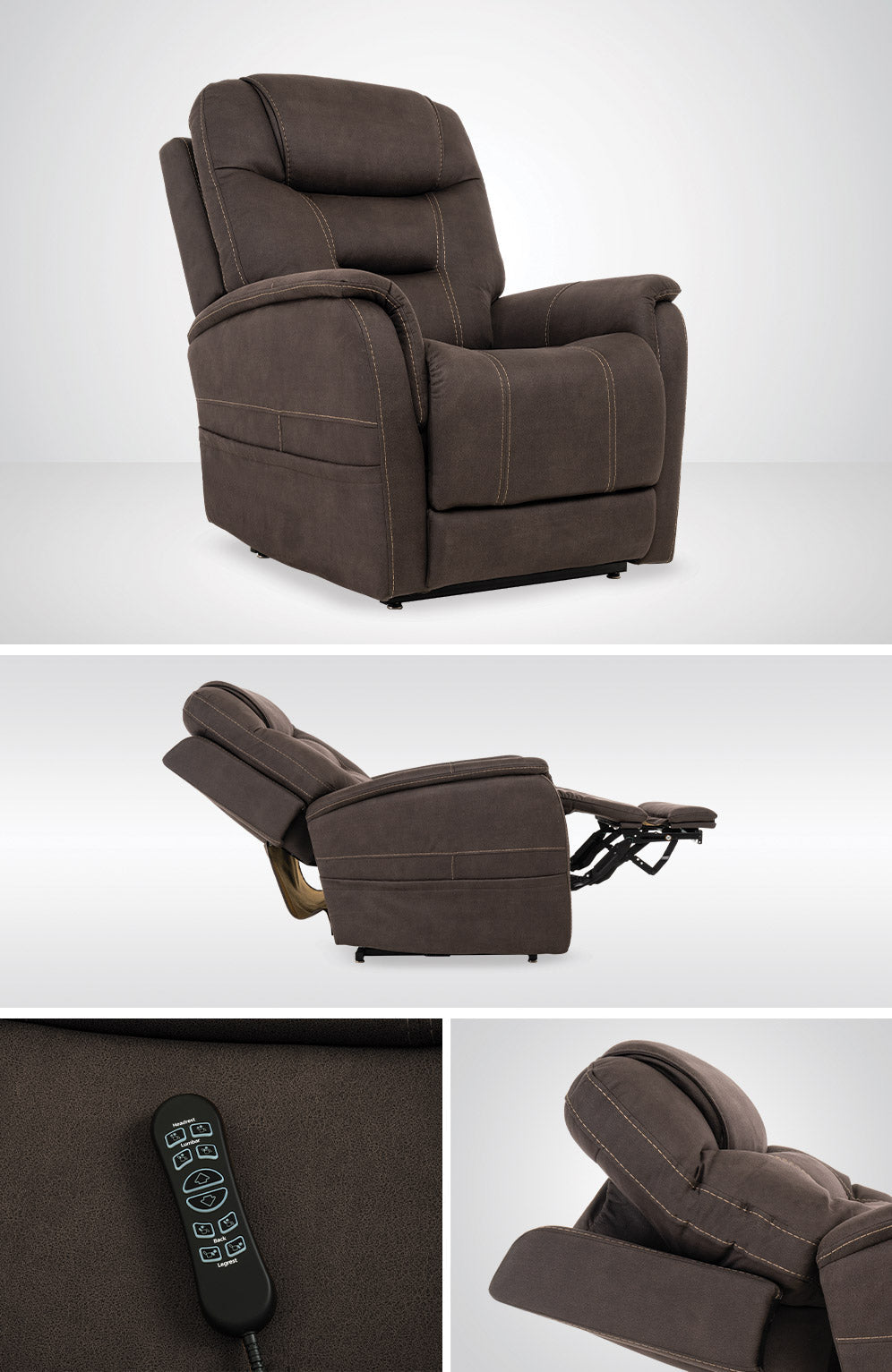 Fauteuil releveur Infi Elite Stonewash Gunmetal MM3730-VSG-H01