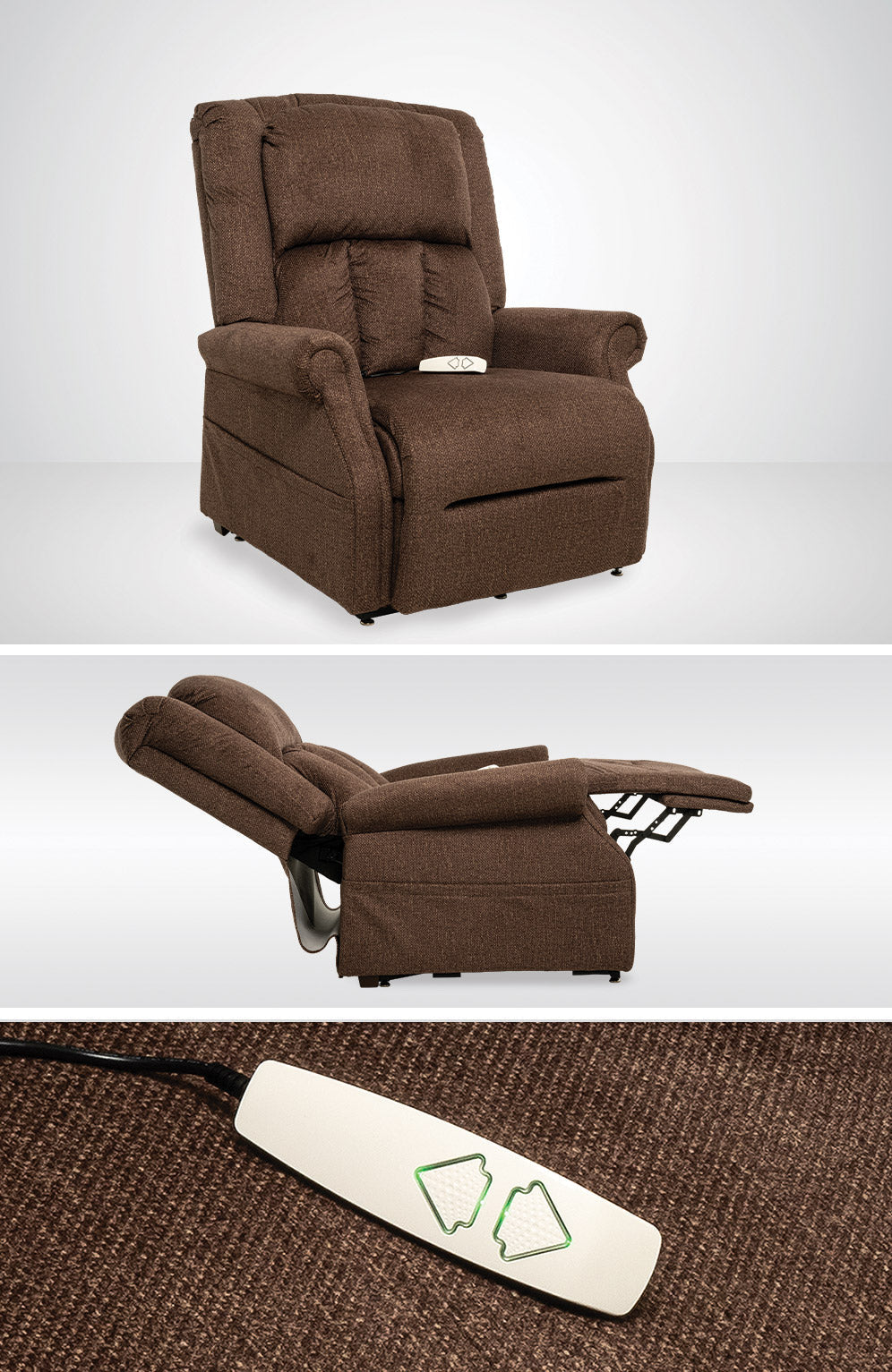 Fauteuil releveur Trio Tenacity Vance Café MM7001-CDV-A01