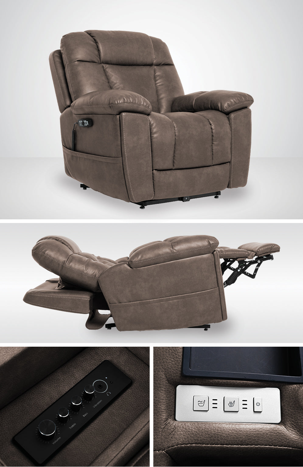 Fauteuil releveur Infi Immerse Cappricio Cappuccino MM8945-CCPDR-H0A