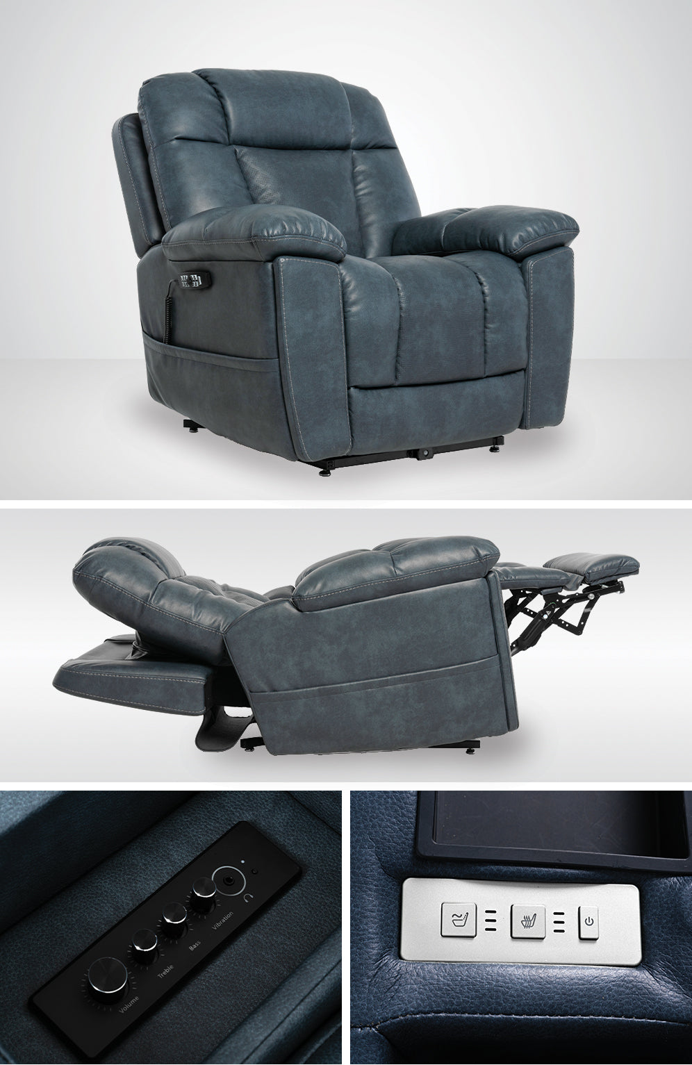 Fauteuil releveur Infi Immerse Cappricio en ardoise MM8945-CSADR-H0A