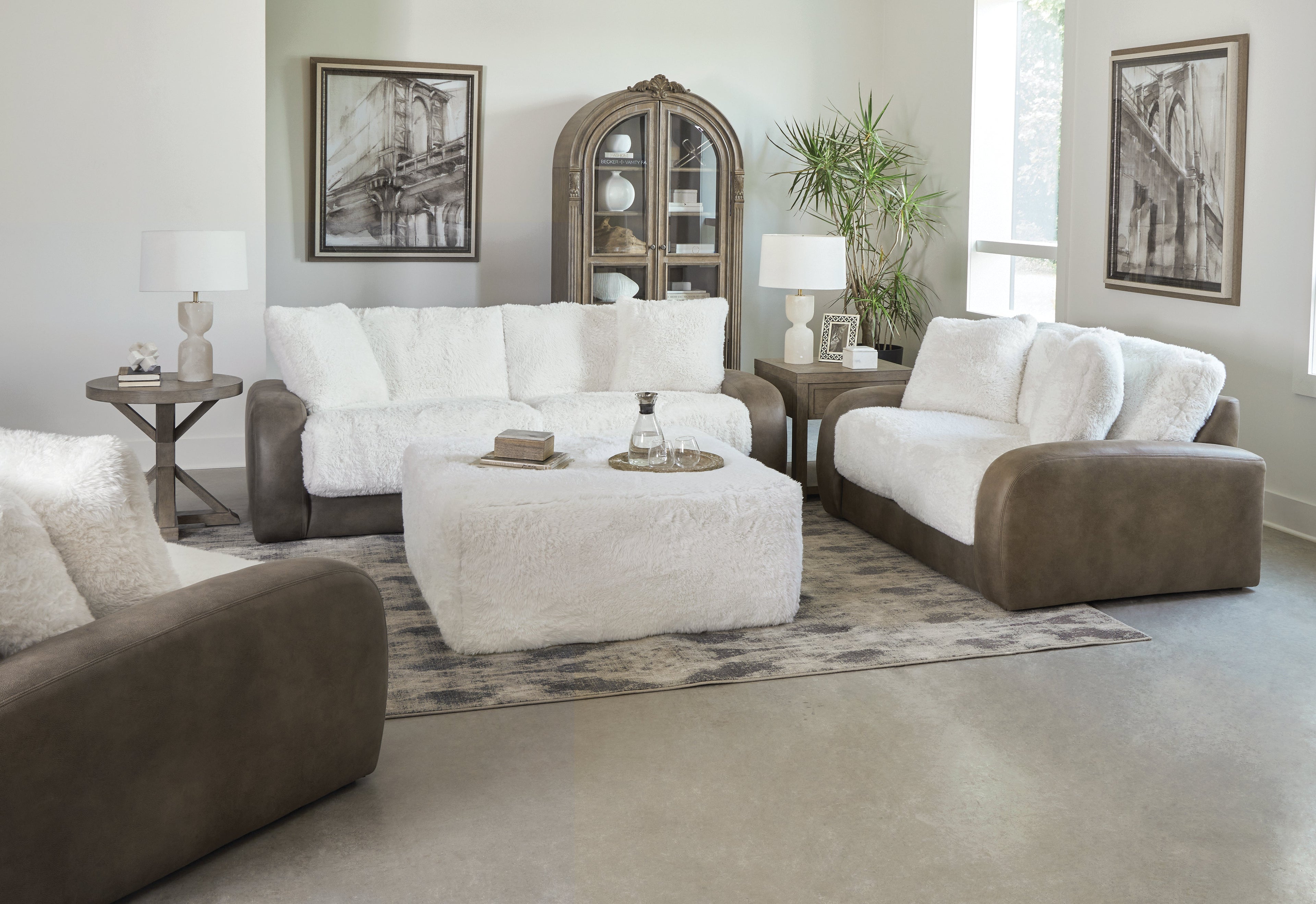 Canapé et causeuse Snowball Taupe 132002