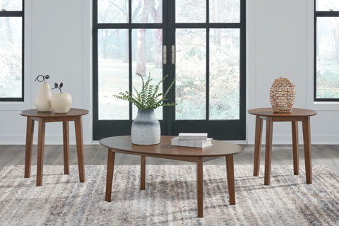 Table basse et 2 tables d'appoint Gordonay Brown T155-13