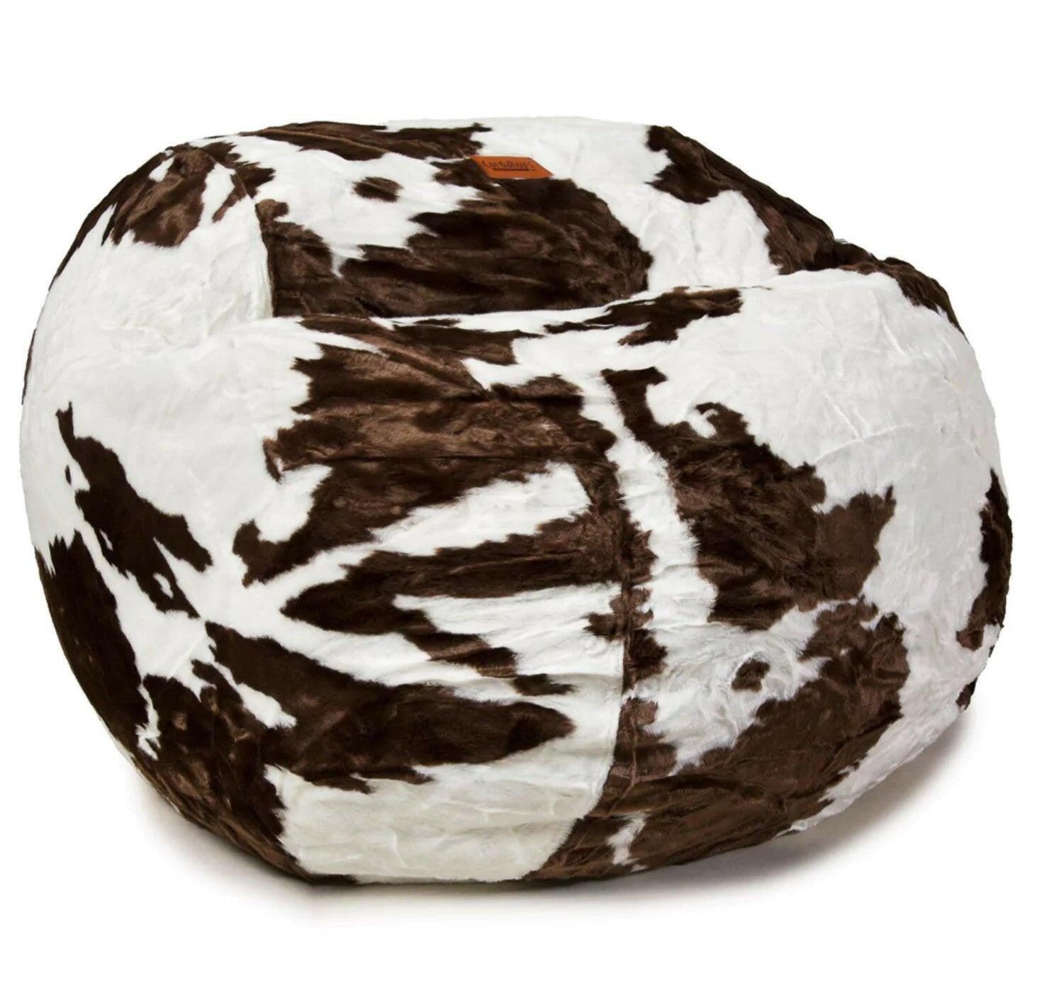 Pouf convertible en fausse fourrure de vache QC-FUR-COW