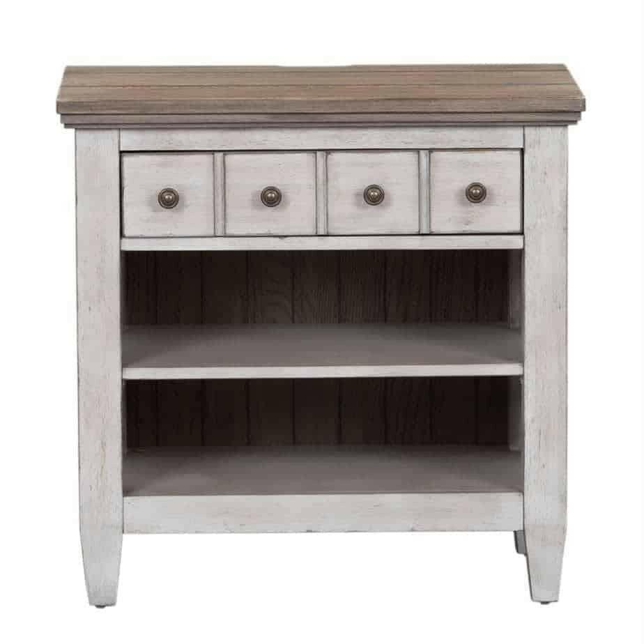 Ensemble Heartland Queen 824 : tête de lit, pied de lit, traverses, commode et table de chevet.
