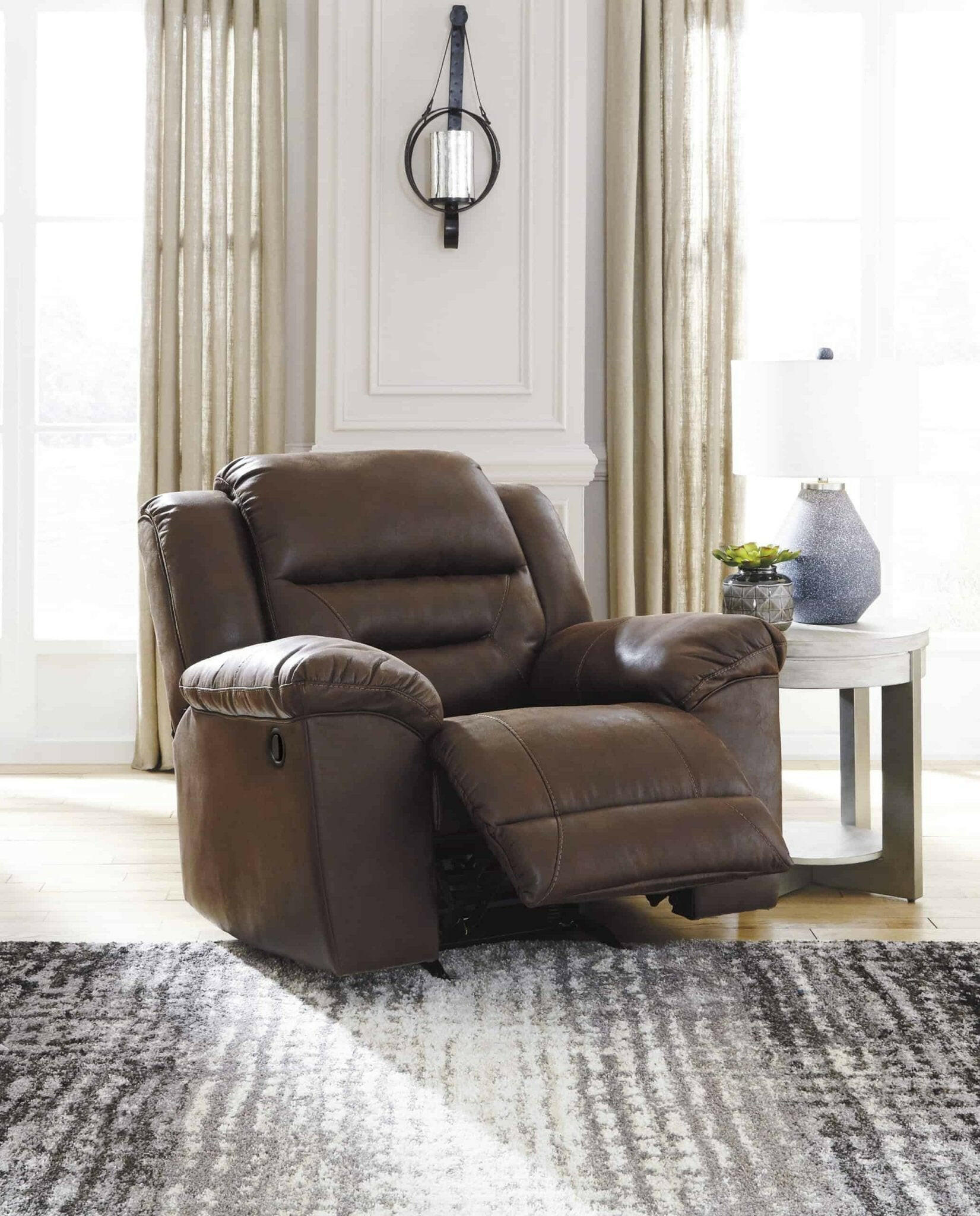 Fauteuil inclinable Stoneland Chocolat 3990425