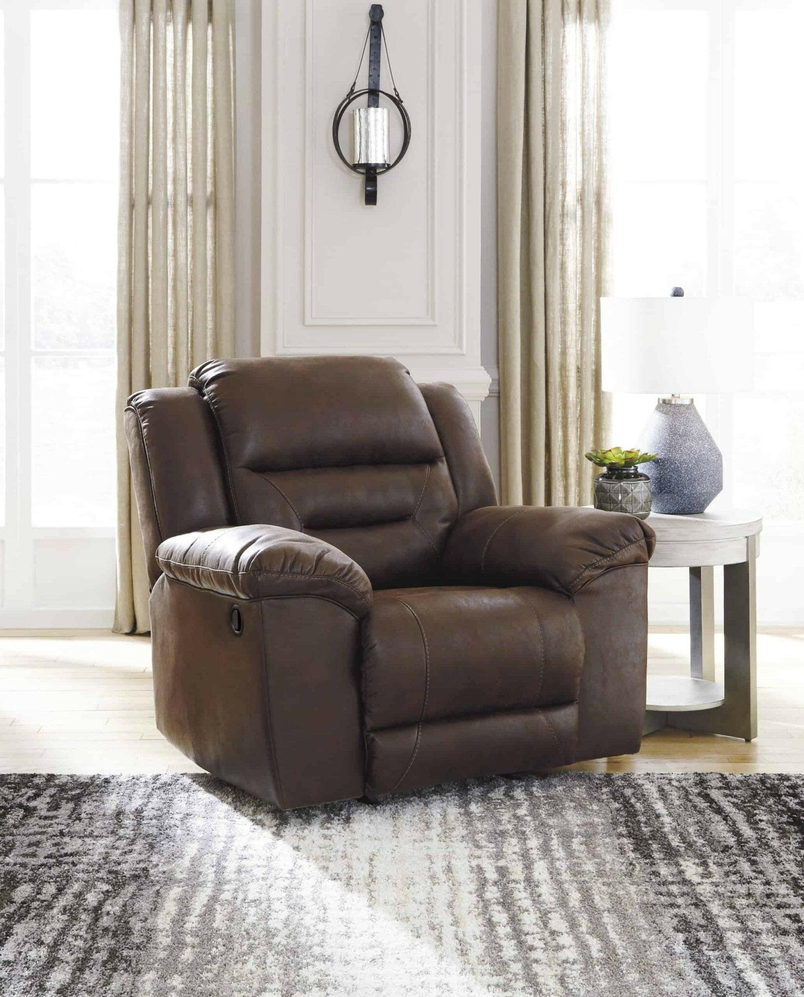 Fauteuil inclinable Stoneland Chocolat 3990425